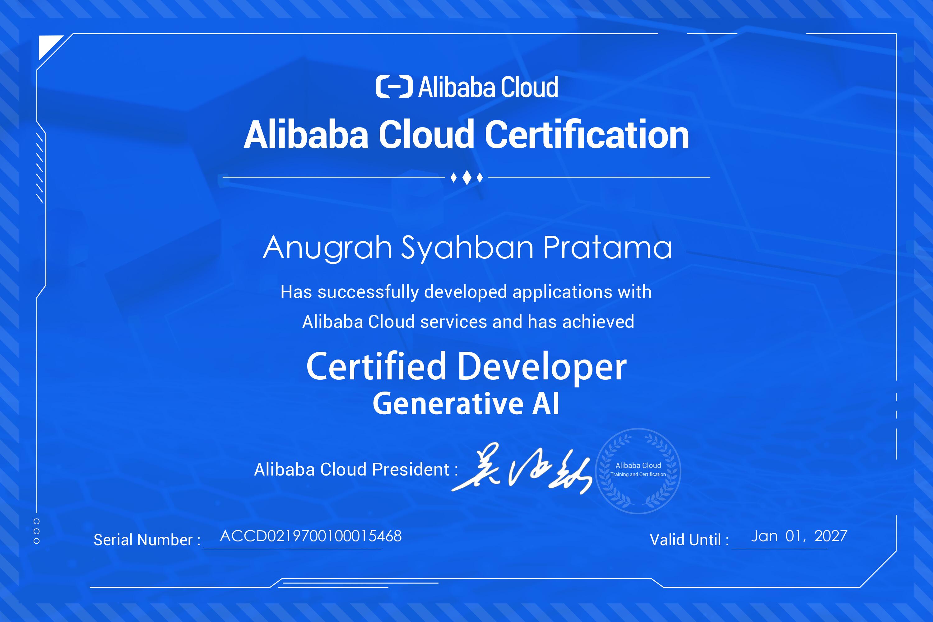 Alibaba Certificate